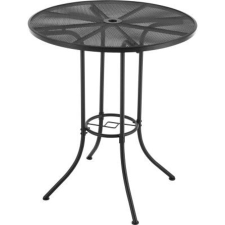 GEC Interion 36in Round Outdoor Bar Table, Steel Mesh, Black H3641R